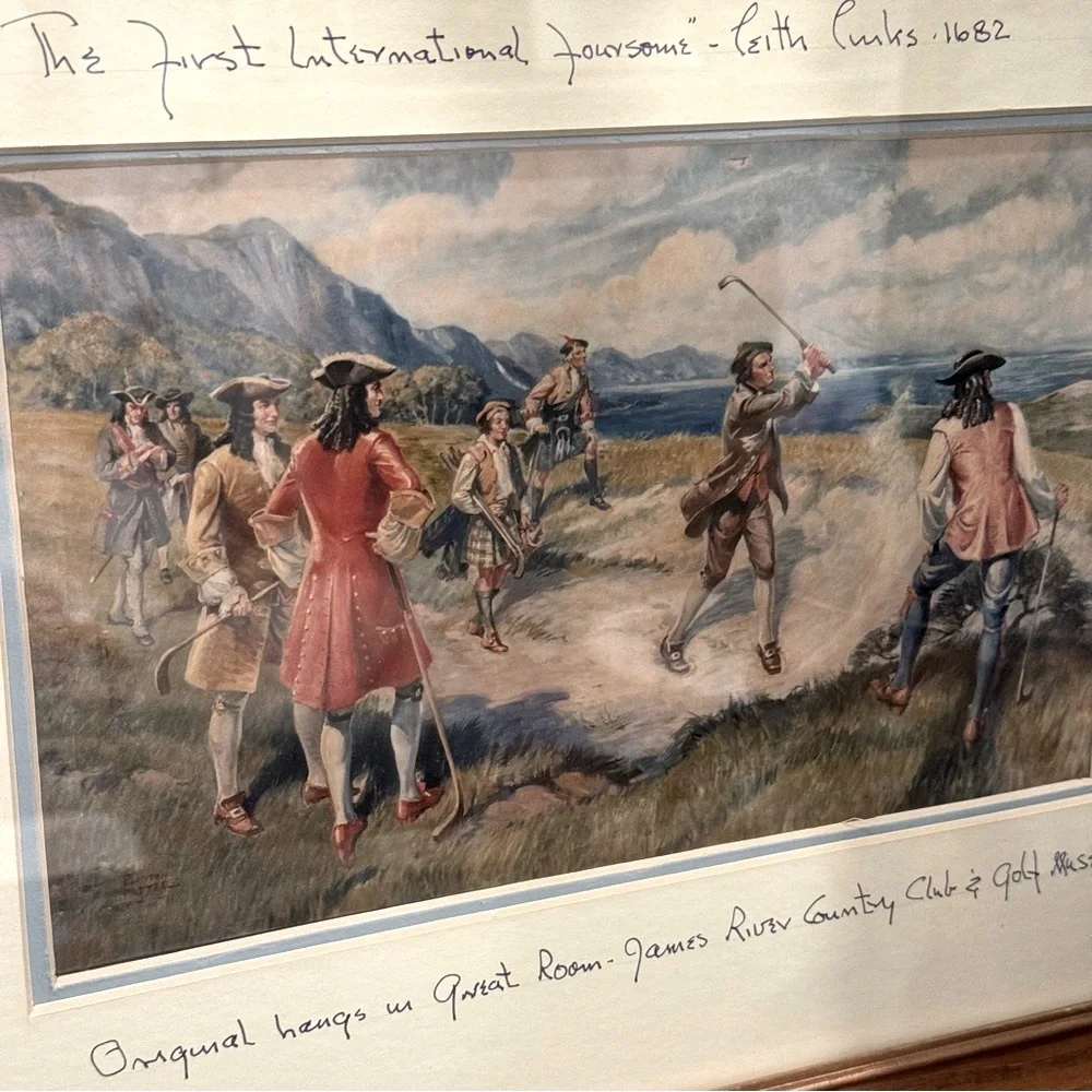 “The First International Foursome” Antique Leith Links ~1682